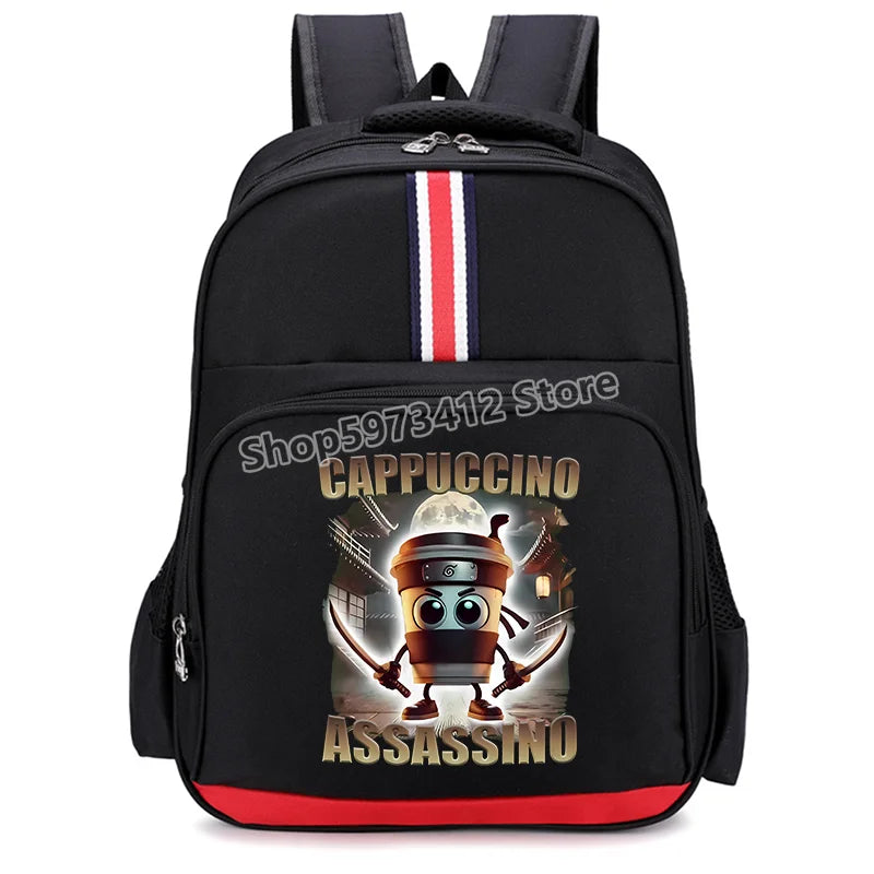 Italian Brainrot Backpacks Students Large Capacity Schoolbags Funny Cartoon Animal Printed Knapsack Kids School Supplies Gifts