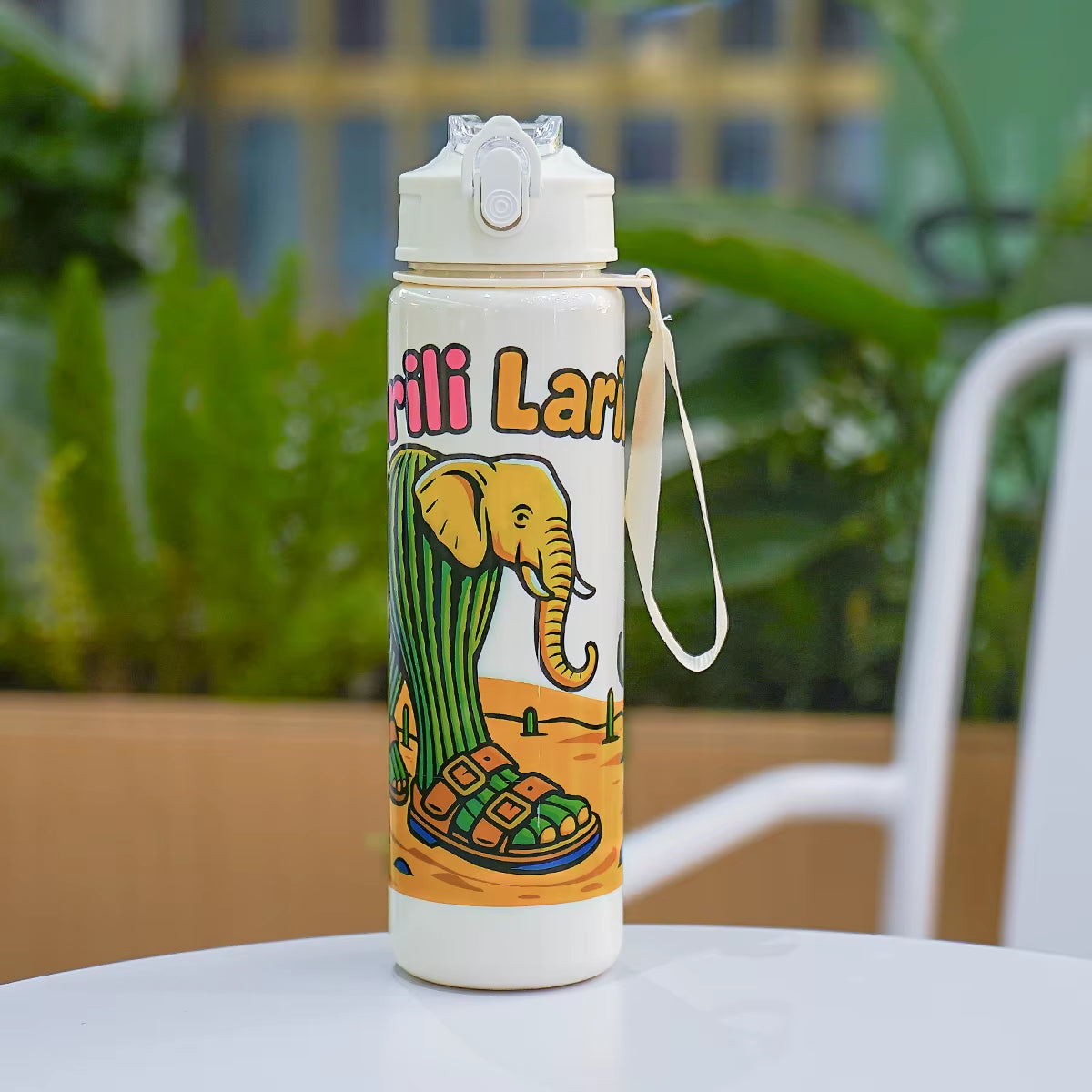 Hot Italian Brainrot Water Bottle Tung Tung Tung Sahur Bottle with Straw Outdoor Sports Water Cups Cartoon Drinking Kettle