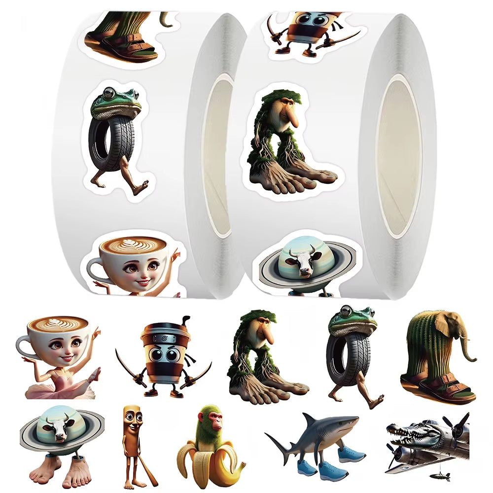 500Pcs Tralalero Tralala Stickers Tungtung Sahur Brainrot Kawaii Classic Toys Stationery Envelope Sealing DIY Decoration Gift