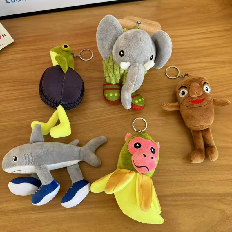 Brainrot Plush Toy Keychain Tung Sahur Cartoon Crocodilo Shimpanzini Decorative Doll Tralalero Tralala Figures Bananini Gift Toy