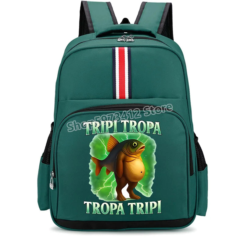 Italian Brainrot Backpacks Students Large Capacity Schoolbags Funny Cartoon Animal Printed Knapsack Kids School Supplies Gifts