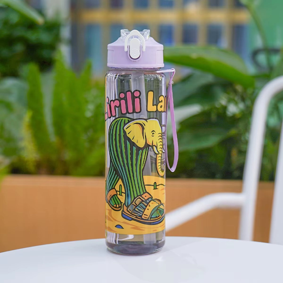 Hot Italian Brainrot Water Bottle Tung Tung Tung Sahur Bottle with Straw Outdoor Sports Water Cups Cartoon Drinking Kettle