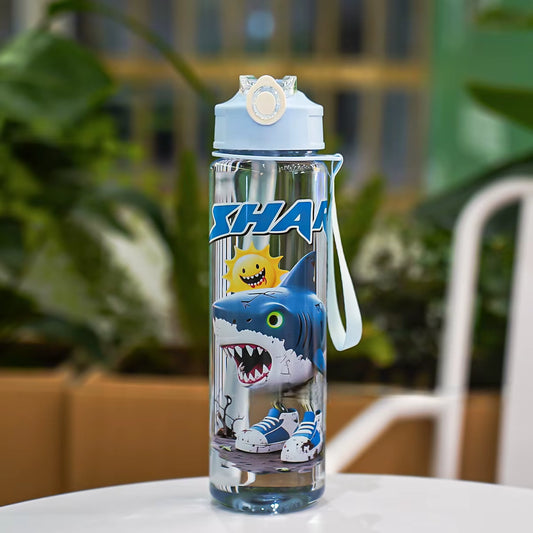 Hot Italian Brainrot Water Bottle Tung Tung Tung Sahur Bottle with Straw Outdoor Sports Water Cups Cartoon Drinking Kettle
