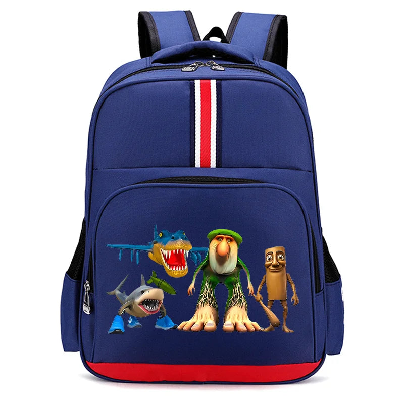 Italian Brainrot Backpacks Students Large Capacity Schoolbags Funny Cartoon Animal Printed Knapsack Kids School Supplies Gifts
