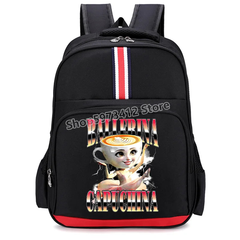 Italian Brainrot Backpacks Students Large Capacity Schoolbags Funny Cartoon Animal Printed Knapsack Kids School Supplies Gifts