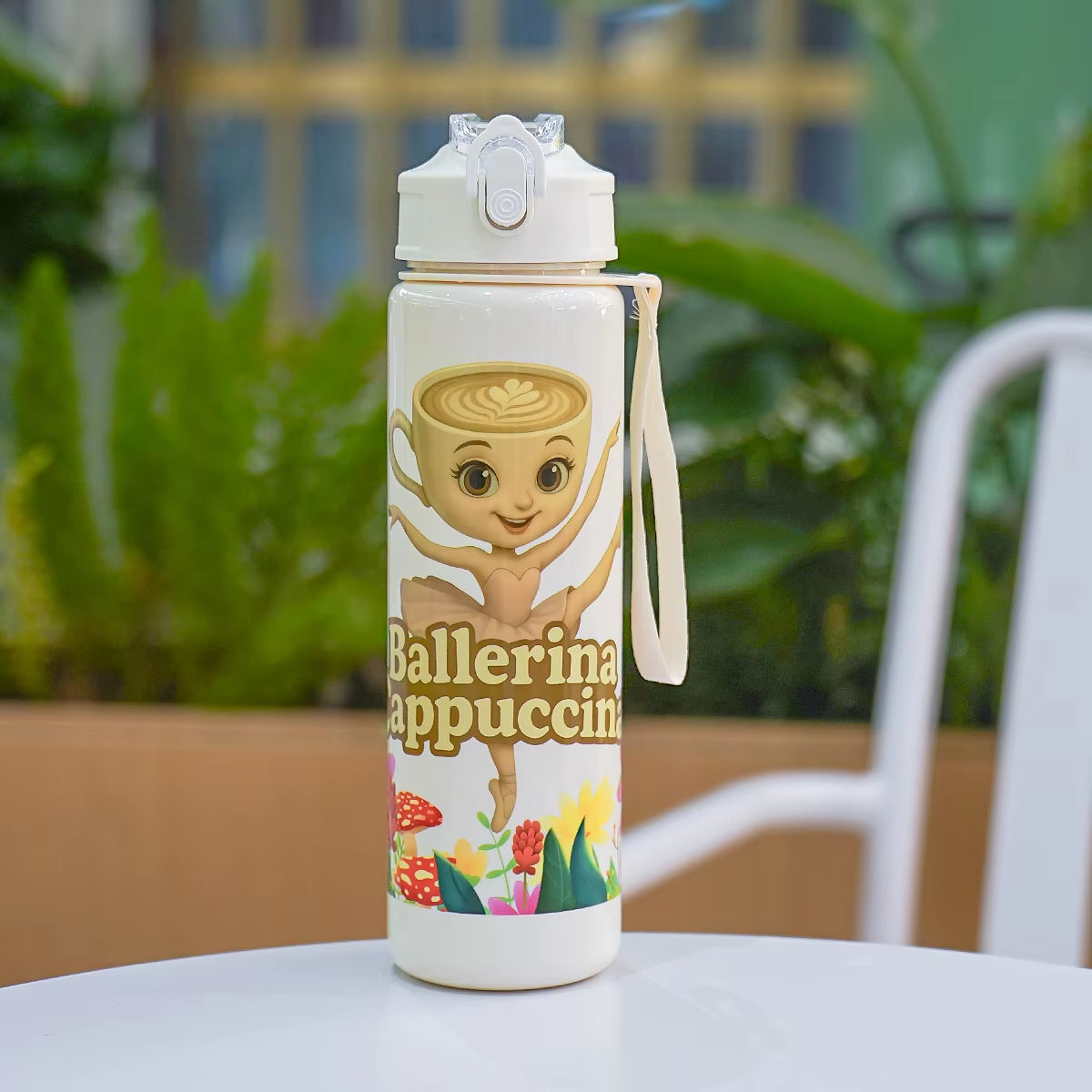 Hot Italian Brainrot Water Bottle Tung Tung Tung Sahur Bottle with Straw Outdoor Sports Water Cups Cartoon Drinking Kettle