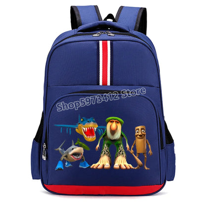 Italian Brainrot Backpacks Students Large Capacity Schoolbags Funny Cartoon Animal Printed Knapsack Kids School Supplies Gifts